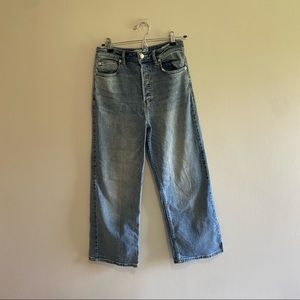 Free People Ultra high rise straight leg denim